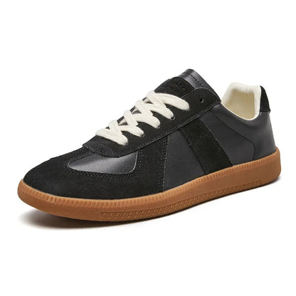 Sneakers herr i textil – snörade med halkfri och bekväm såla