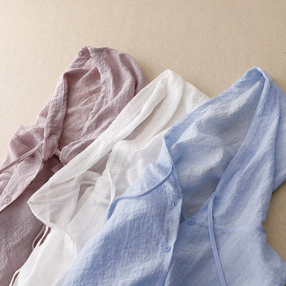 Lättviktshoodie dam med knappdetaljer