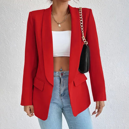 Klassisk blazer dam i polyester-bomull