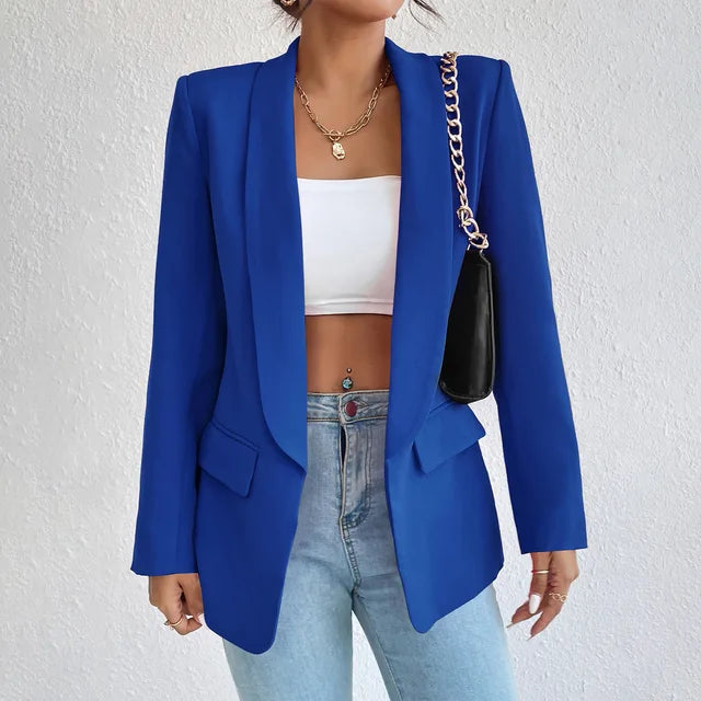Klassisk blazer dam i polyester-bomull