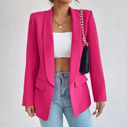 Klassisk blazer dam i polyester-bomull