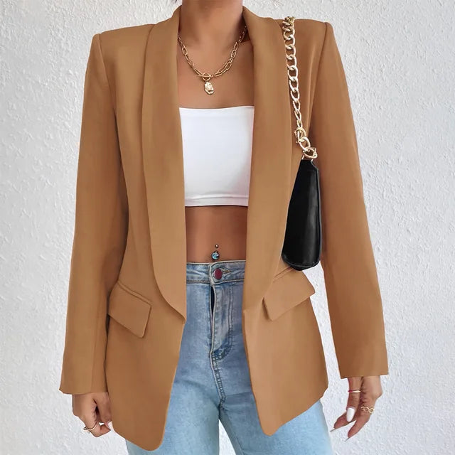 Klassisk blazer dam i polyester-bomull