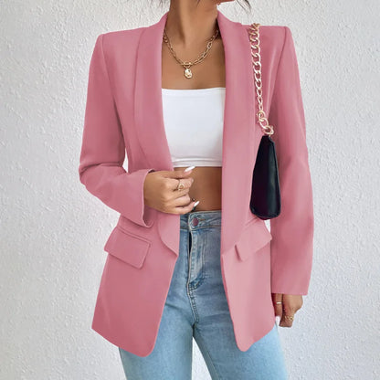 Klassisk blazer dam i polyester-bomull