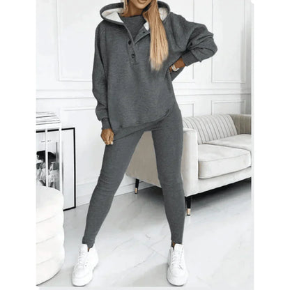 Trippeldel jogging-set dam med matchande topp, jacka och byxor