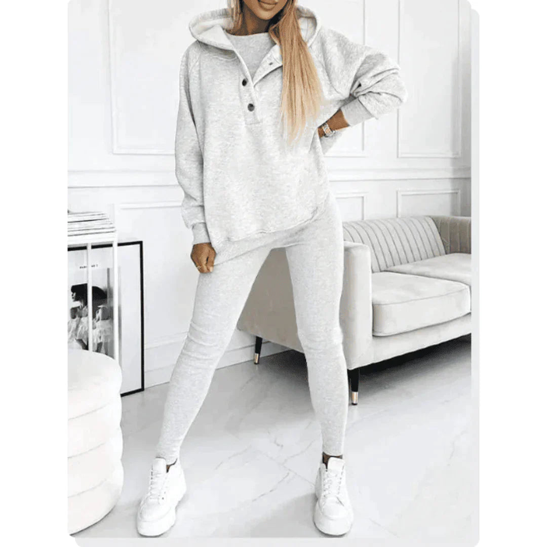 Trippeldel jogging-set dam med matchande topp, jacka och byxor