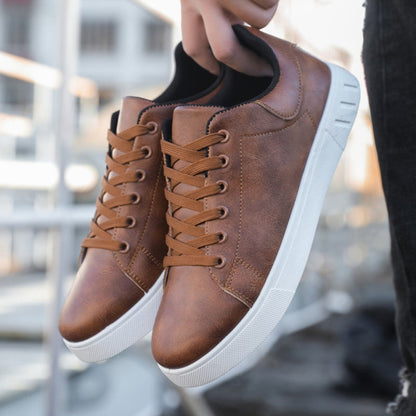 Veganska sneakers herr i textil – dämpad innersula och slitstark gummisåla