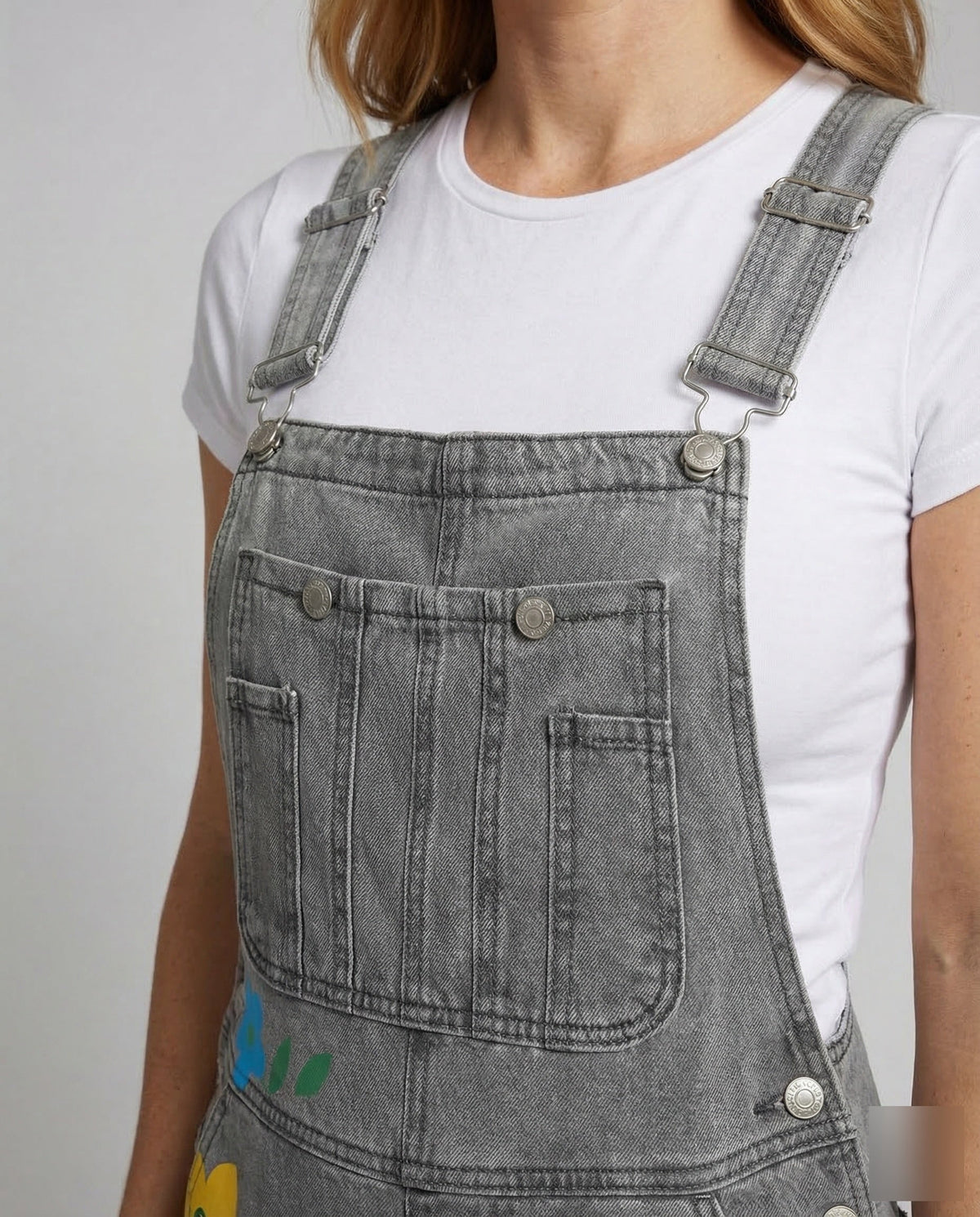 Snygg ärmlös denim-overall dam