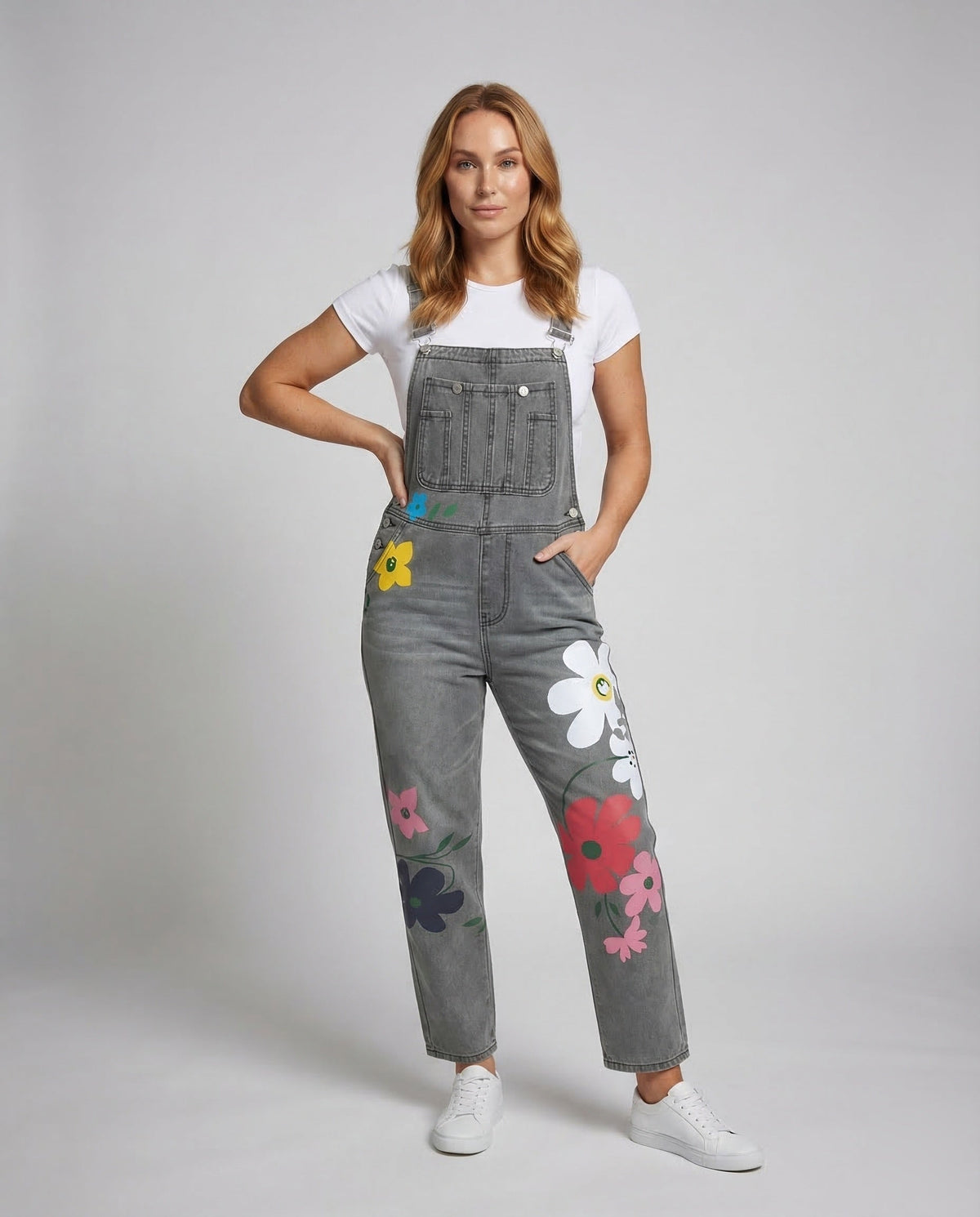 Denim jumpsuit dam, ljusblå