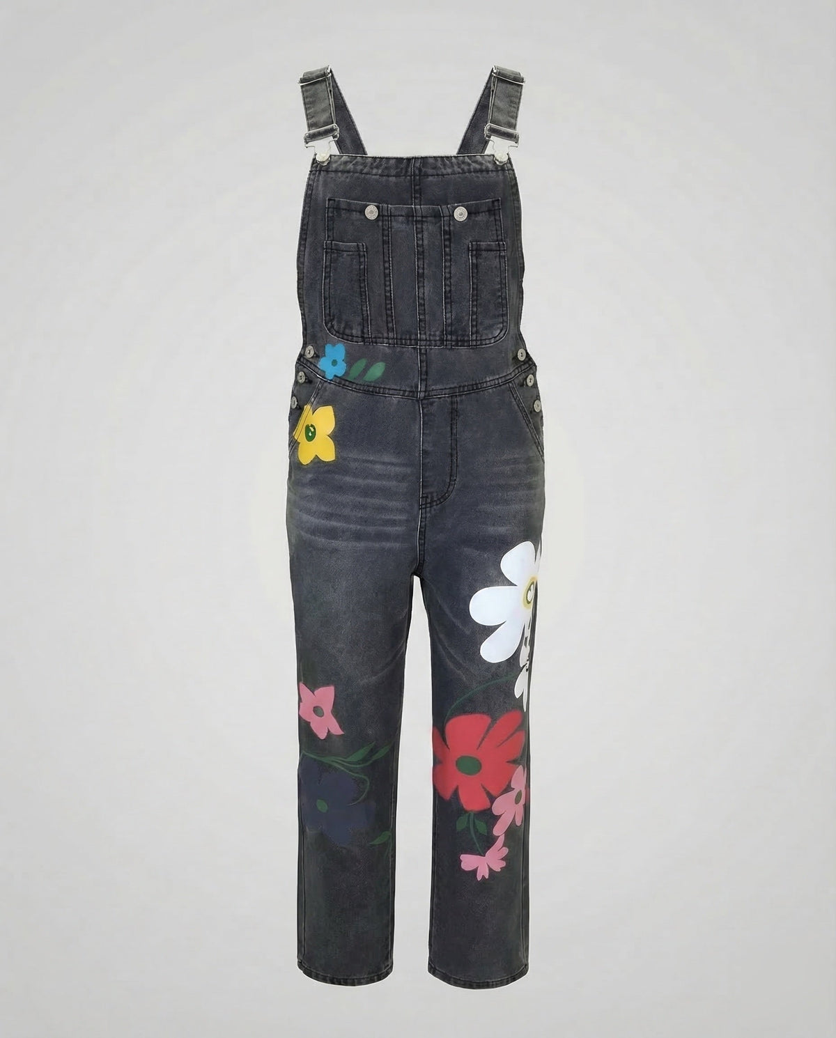 Denim-overall dam, grå