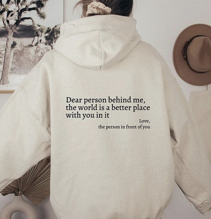 Tryckt slogan-hoodie unisex med kapuschong