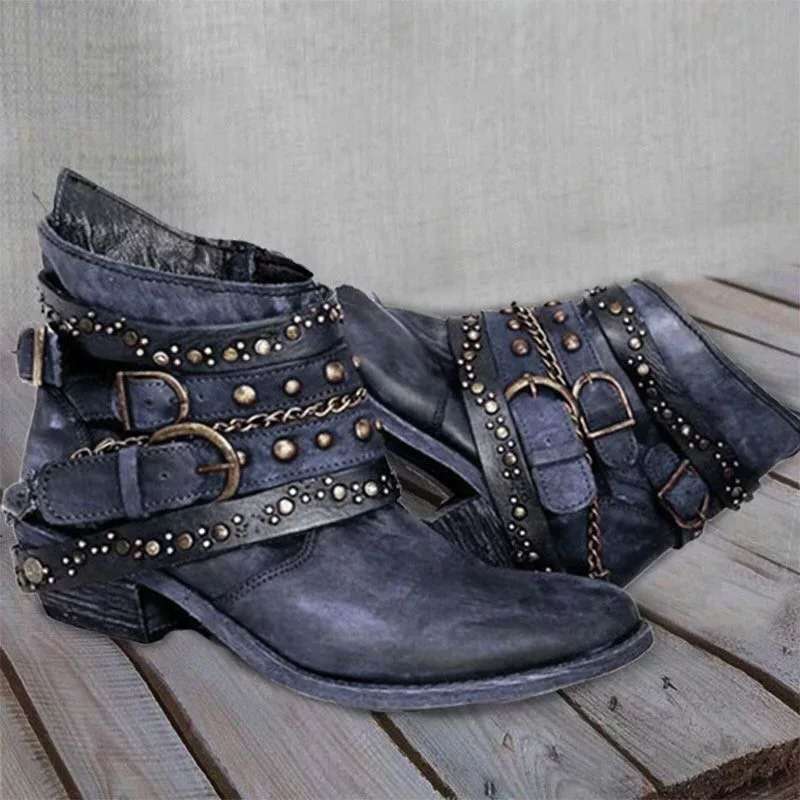 Vintageboots dam, blå