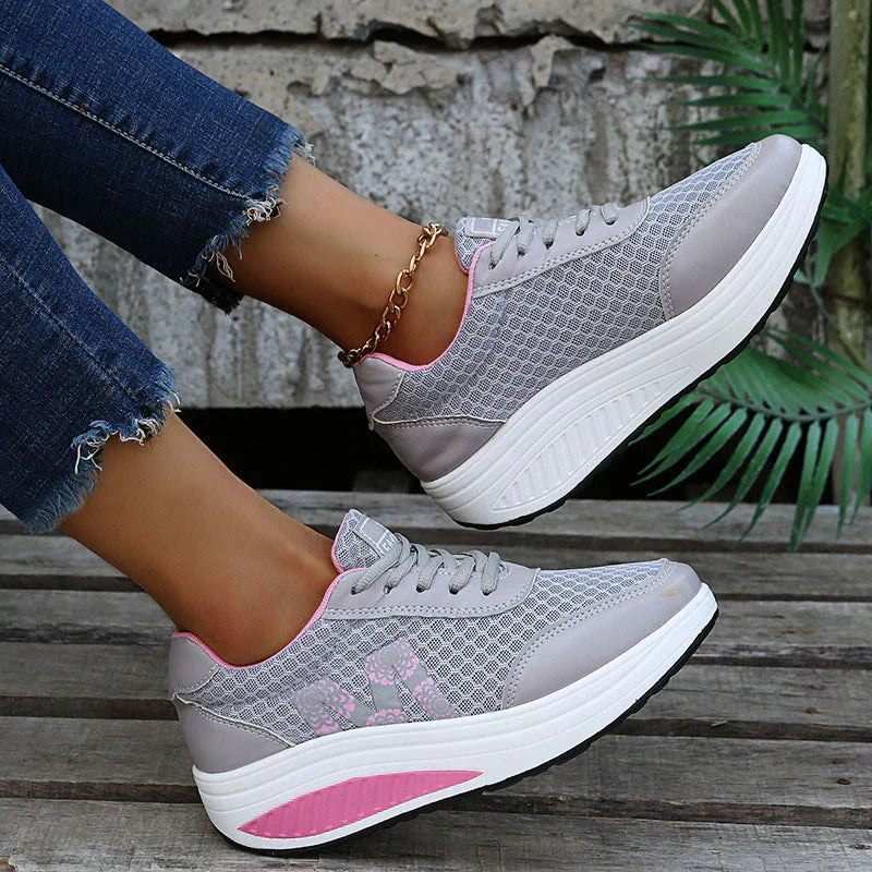 Ortopediska sneakers dam i textil – korrigerande promenadsko med dämpning