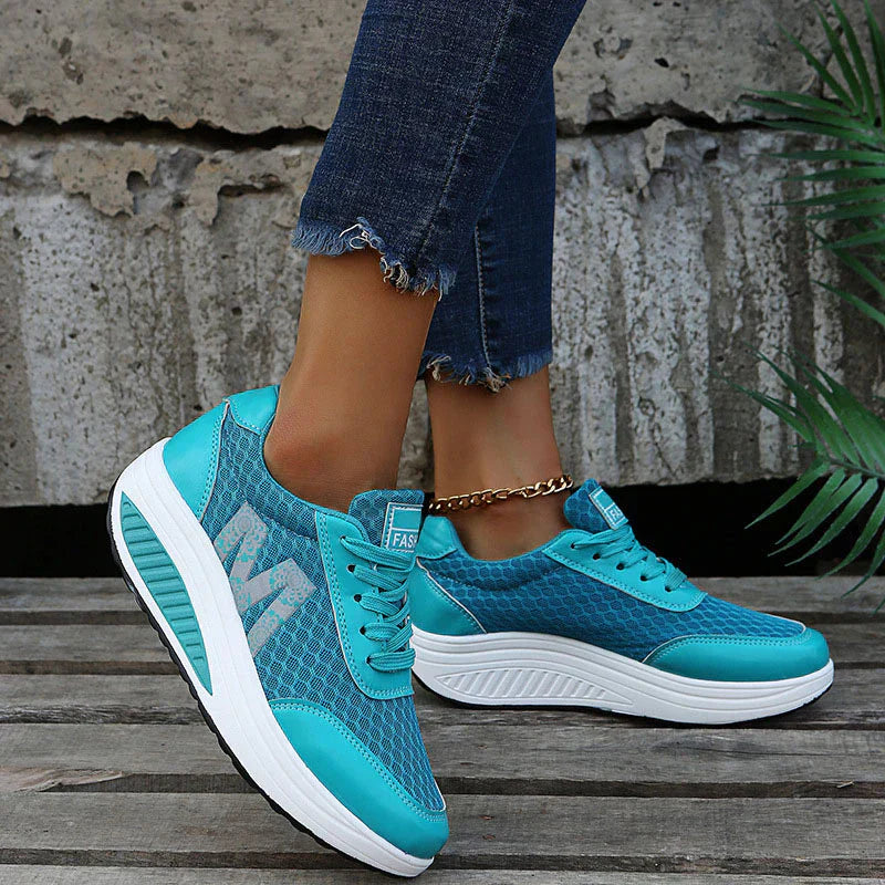 Ortopediska sneakers dam i textil – korrigerande promenadsko med dämpning
