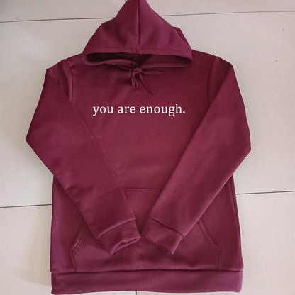 Tryckt slogan-hoodie unisex med kapuschong