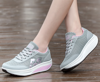 Andningsbara ortopediska sneakers dam i textil