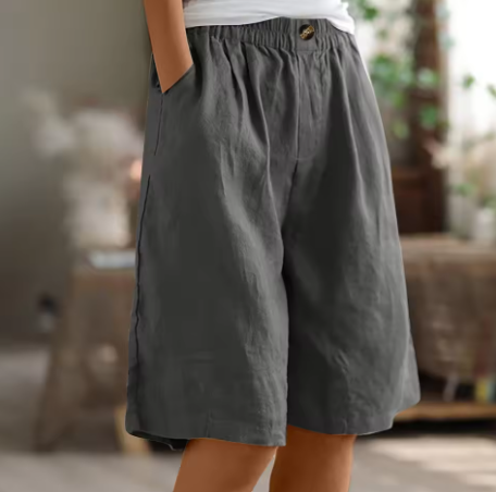 Sommarshorts dam i bomull med sidofickor