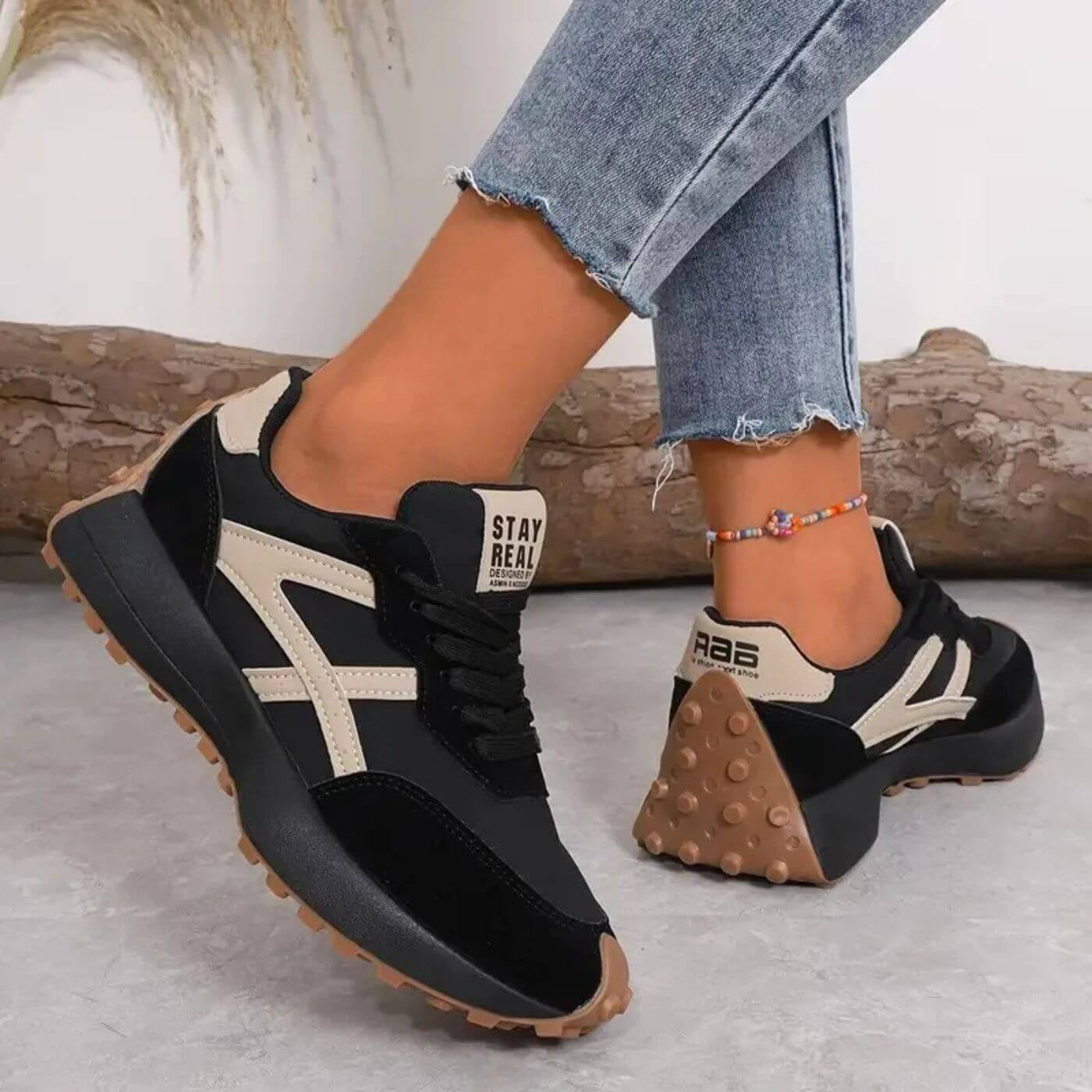 Låga sneakers dam i textil för vardag och promenader