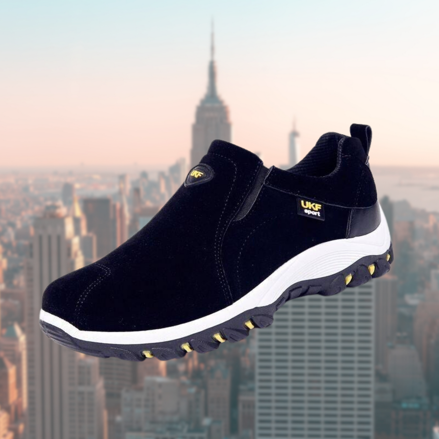 Ergonomiska slip-on skor herr i textil