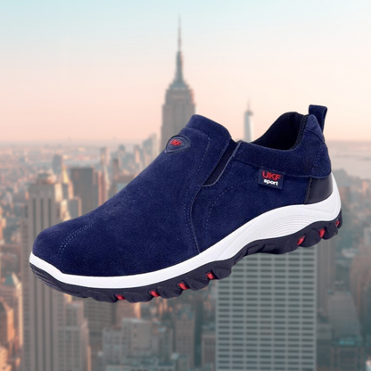 Andningsbara slip-on skor herr i textil