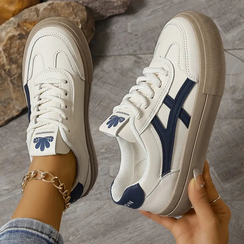 Komfortsneakers dam med stöd, blå