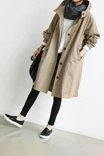 Funktionell regnjacka dam med oversize-huva