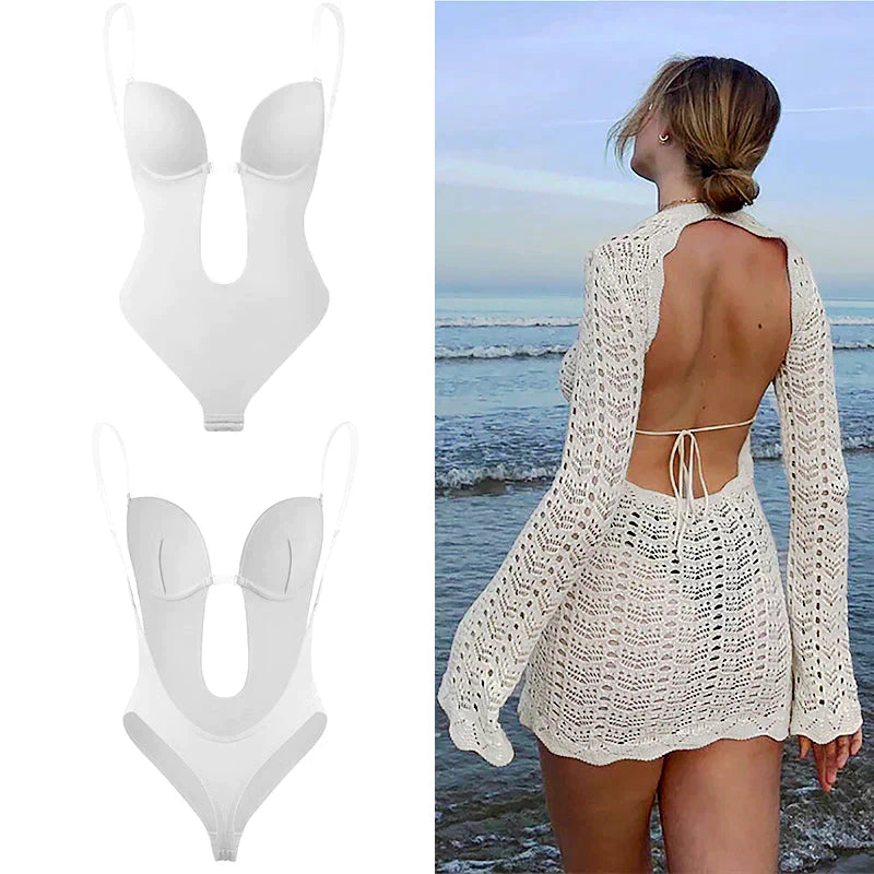 Backless bodyshaper dam med ryggöppning