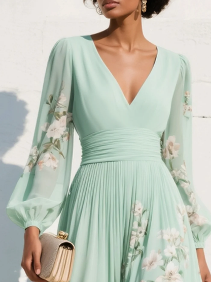 Elegant chiffongklänning dam i polyester