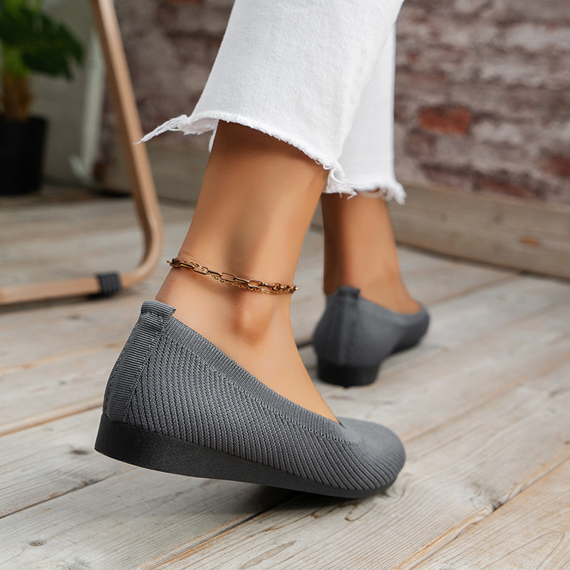 Slip-on skor dam i läderimitation