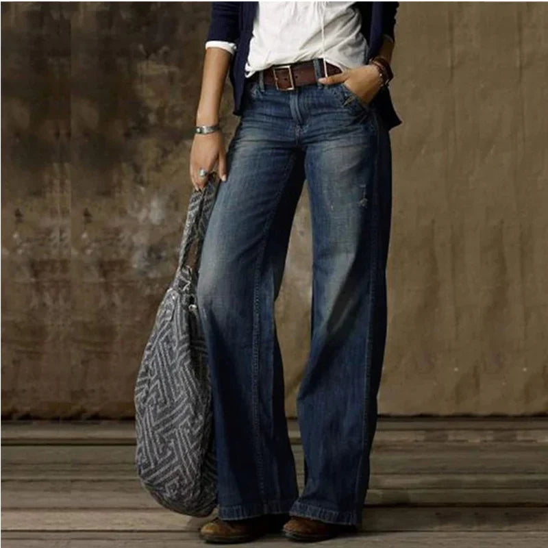 Eleganta damjeans i polyester