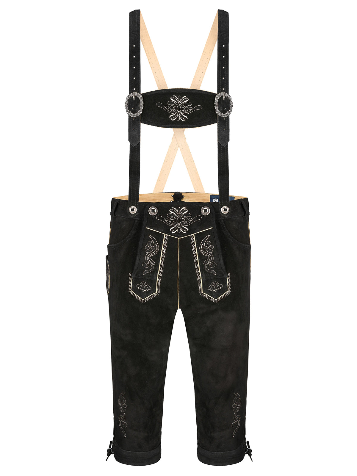 Traditionella lederhosen herr, detalj