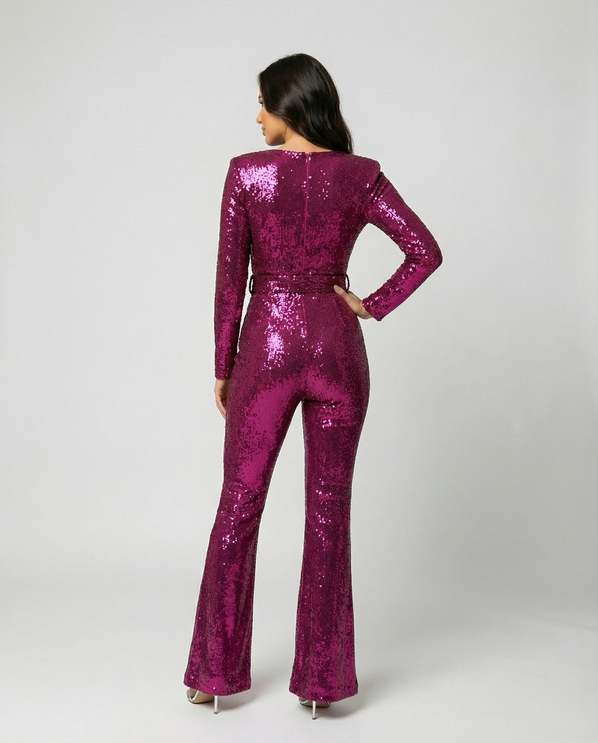 Glamorös paljettjumpsuit dam