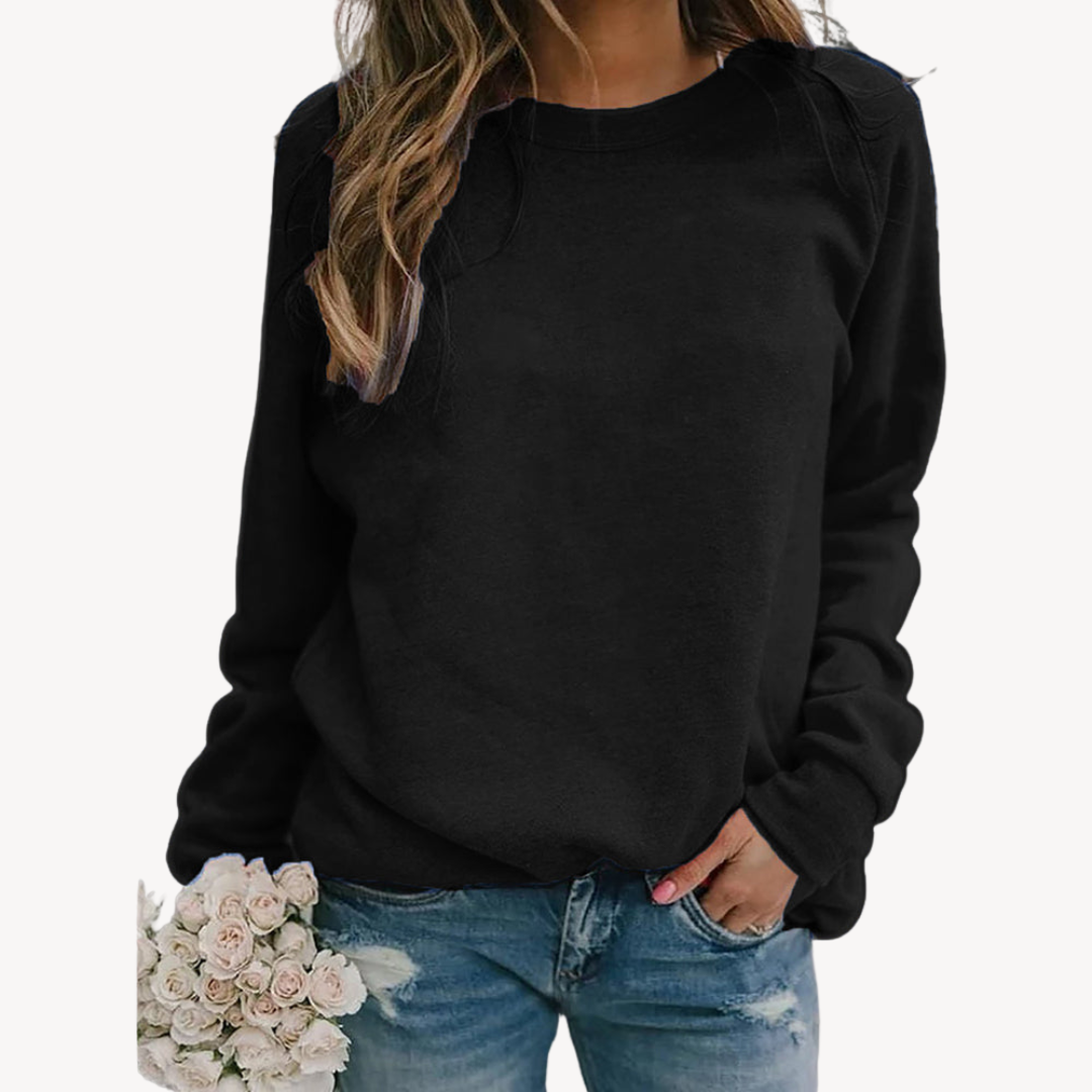 Sweatshirt dam med rund hals och relaxed passform