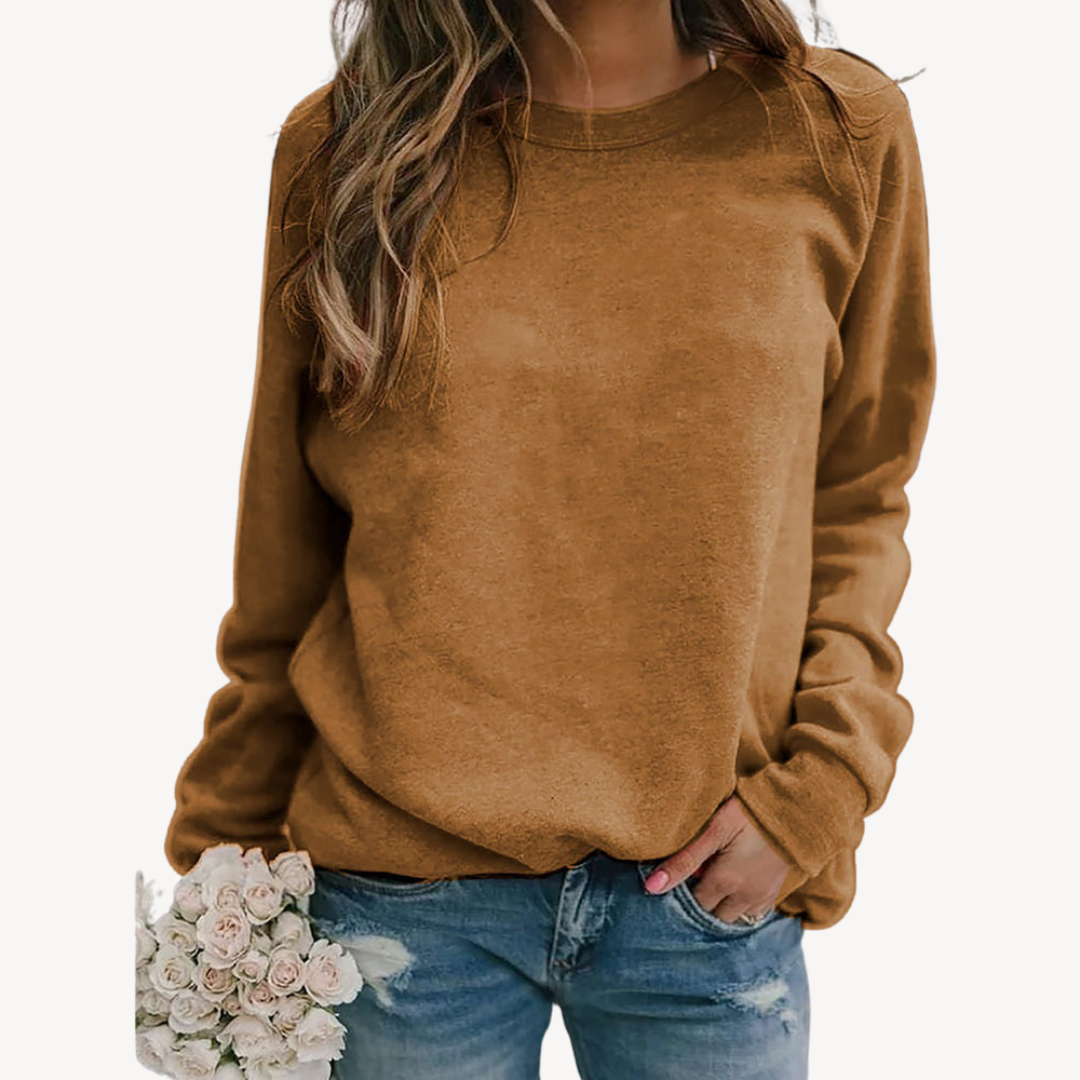 Sweatshirt dam med rund hals och relaxed passform