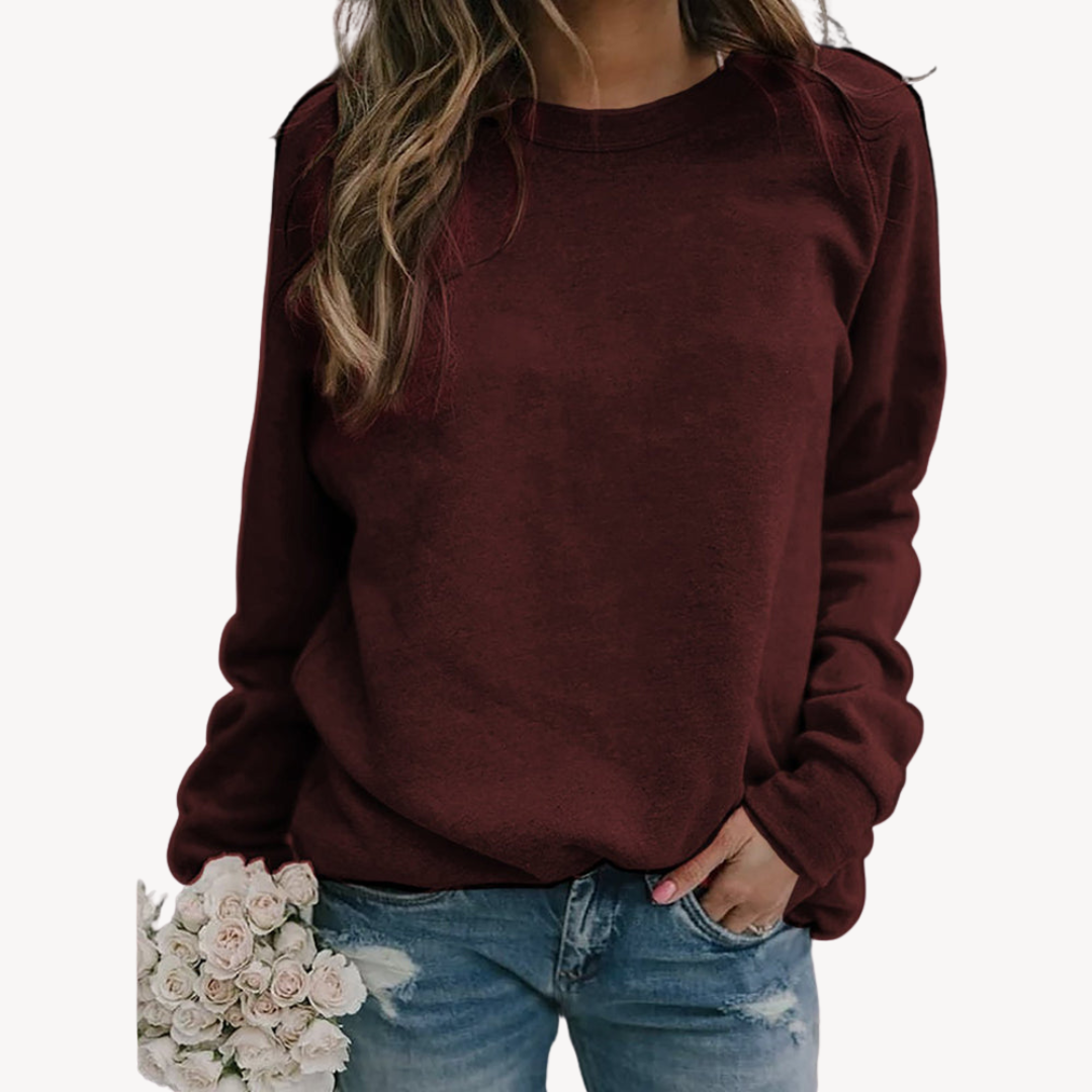 Sweatshirt dam med rund hals och relaxed passform