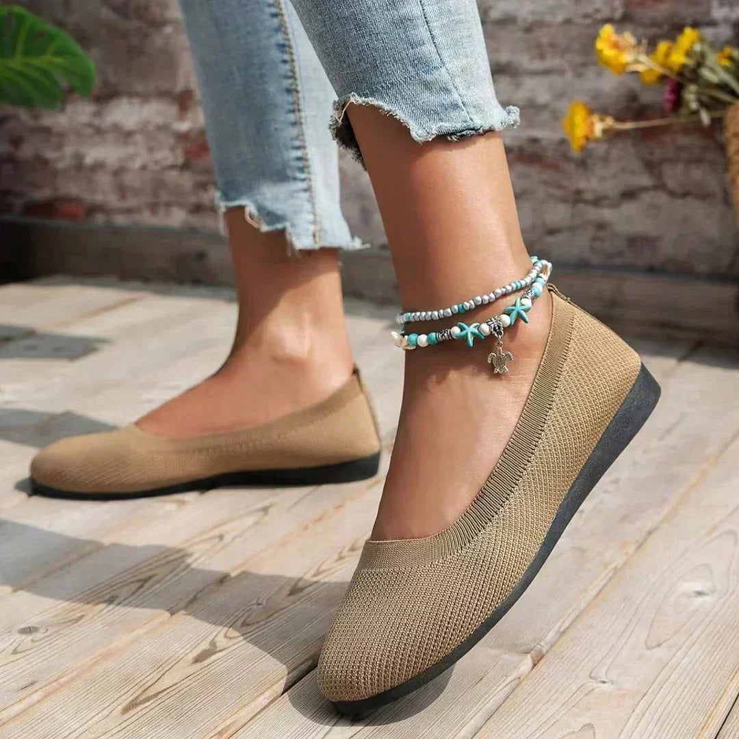 Slip-on skor dam i läderimitation