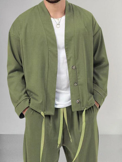 Kostymset herr i polyester – ledigt och elegant tvådelat set