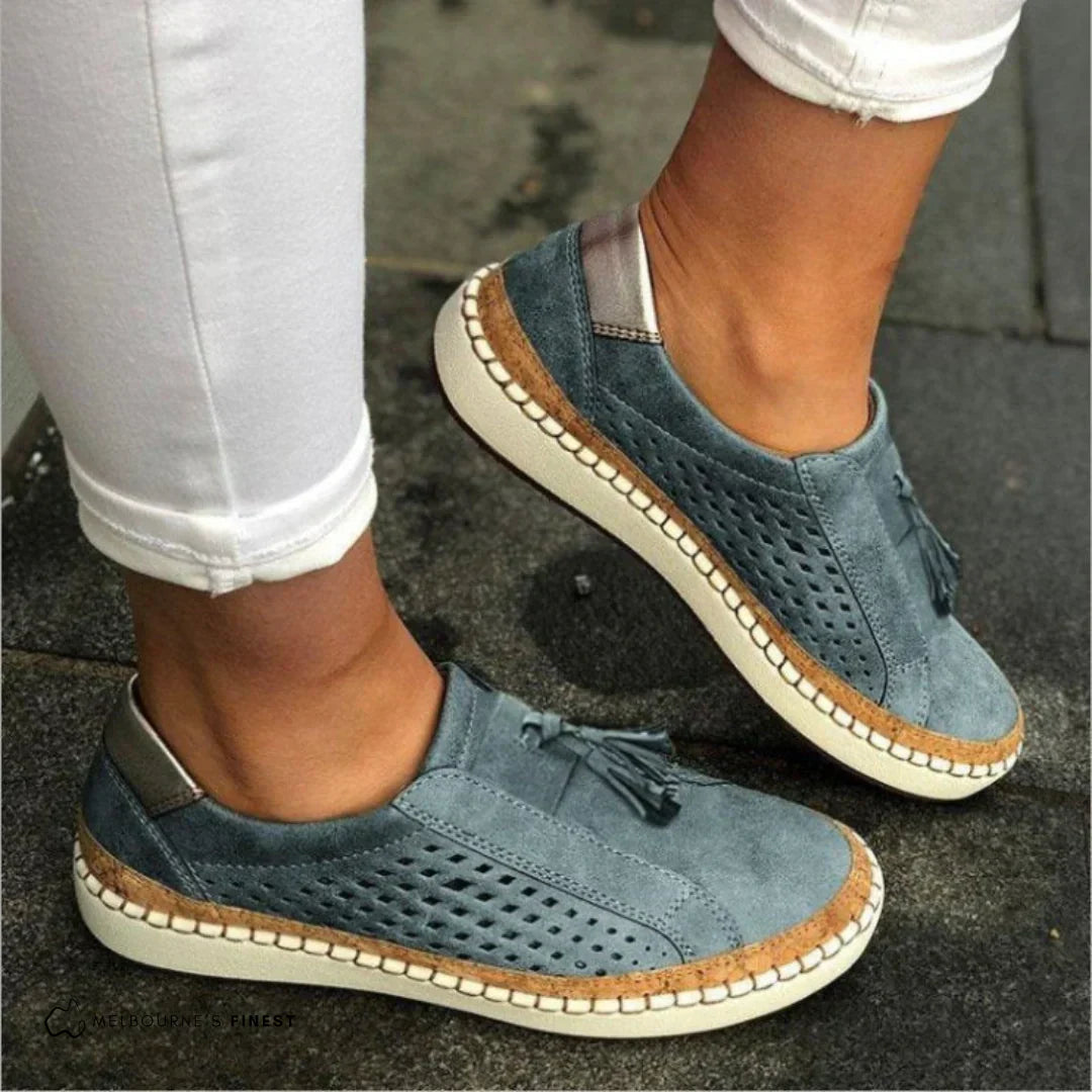 Bekväma slip-on sneakers dam i textil