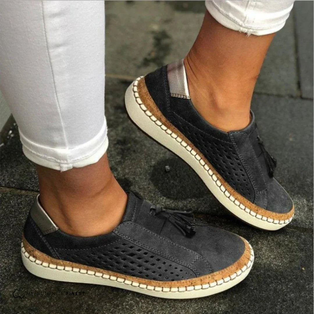 Dämpade ortopediska sneakers dam i textil
