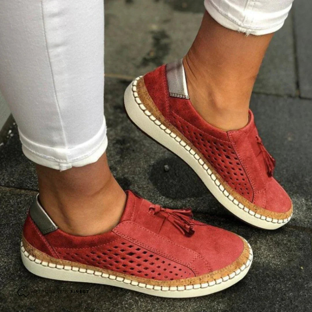 Lätta slip-on komfortsneakers dam i textil