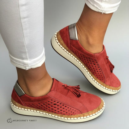 Lätta slip-on komfortsneakers dam i textil
