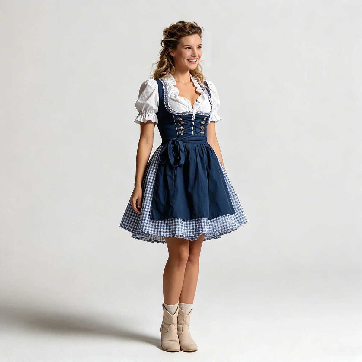 Dirndl-set dam i marinblå för Oktoberfest