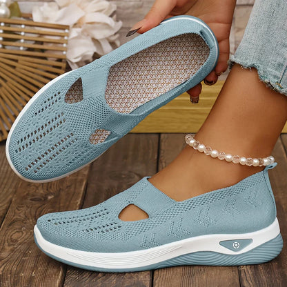 Ortopediska slip-on skor dam i textil – bekväm passform med dämpad innersula