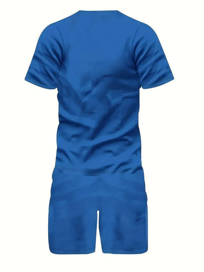 Sommarset herr i bomull – lätt tvådelat set med t-shirt och shorts