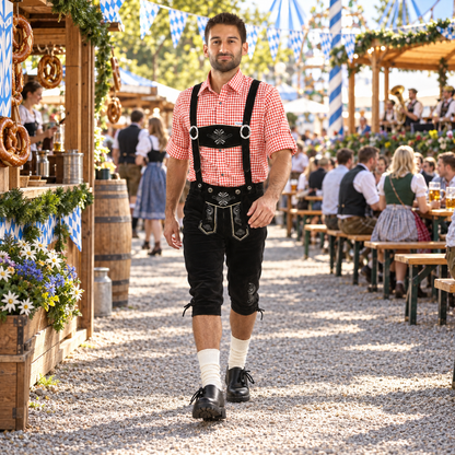 Traditionella läderbyxor herr i österrikisk stil