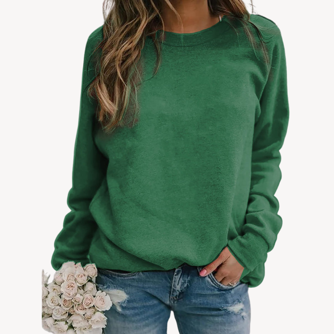 Sweatshirt dam med rund hals och relaxed passform