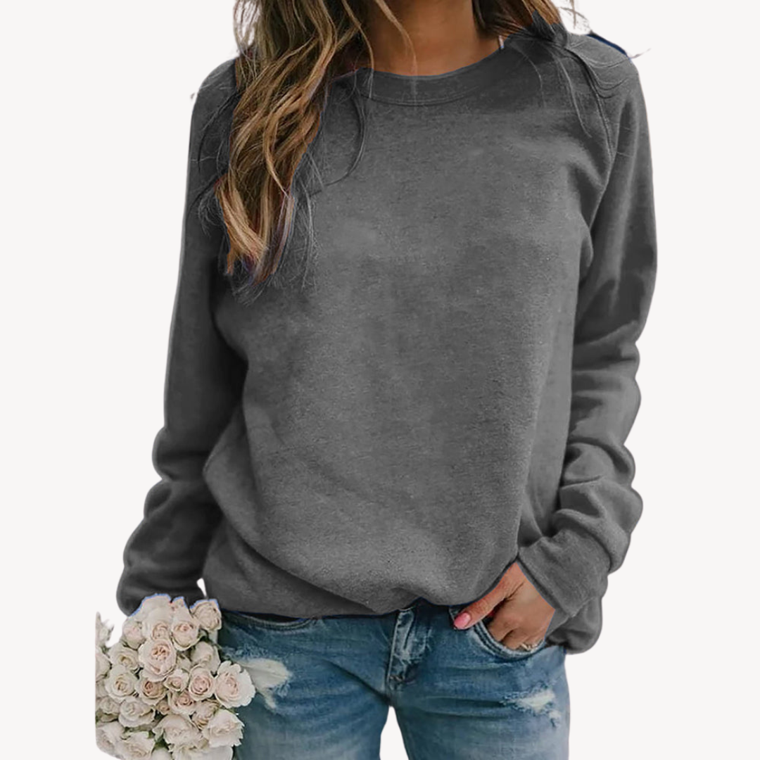 Sweatshirt dam med rund hals och relaxed passform