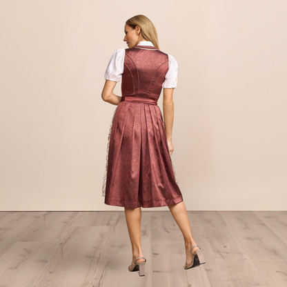 Röd dirndl dam i bomullsmix