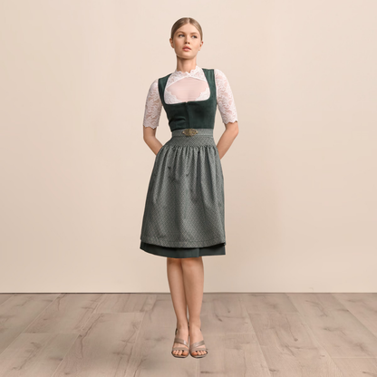 Dirndl dam, mörkgrön — Oktoberfest-klänning (60 cm)