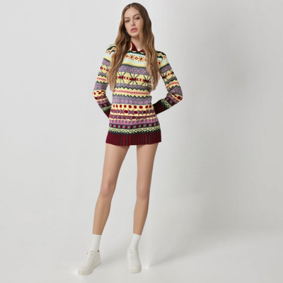 Norsk stickad tröja dam — varm mönsterstickad pullover