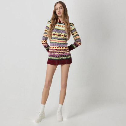 Norsk stickad tröja dam — varm mönsterstickad pullover